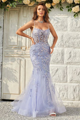 UU-Lavender Sexy Backless Mermaid Prom Dress Spaghetti Strap  fiesta Lace Embroidery Tulle Evening Dress 2024