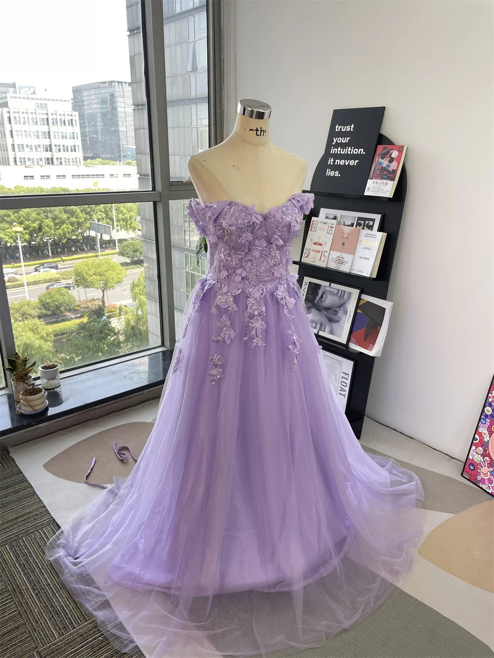 UU-Princess Sweetheart Prom Dresses A-line Tulle Flower Appliques  Elegant Sleeveless Cocktail Party 2024