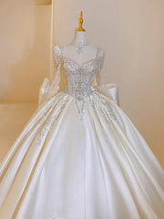 UU-New Sweet Square Collar Satin Wedding Dress Plus Size Custom Lace Up Luxury Bridal Ball Gown Floor Or Train