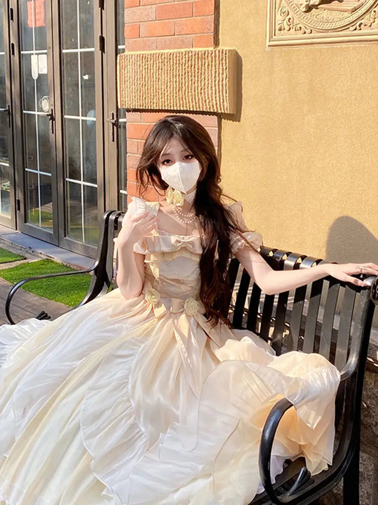 UU-French Romantic Style Lolita Op Elegant Girl Cosplay  New Chic Fairy Princess Dress Gorgeous Sweet JSK wedding Party Dress